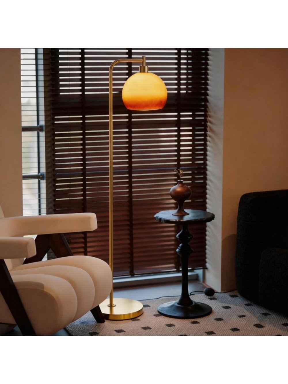 67” Art Deco Floor Lamp - Stylish Sunset Gradient Glass Shade, Vintage Home